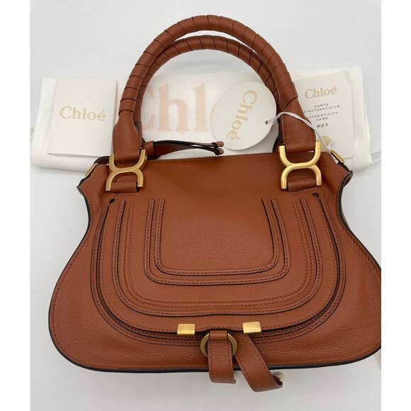 $2390 CHLOE MARCIE SMALL TAN LEATHER SADDLE CROSSBODY BAG PURSE NWT AUTH! - Picture 4 of 16